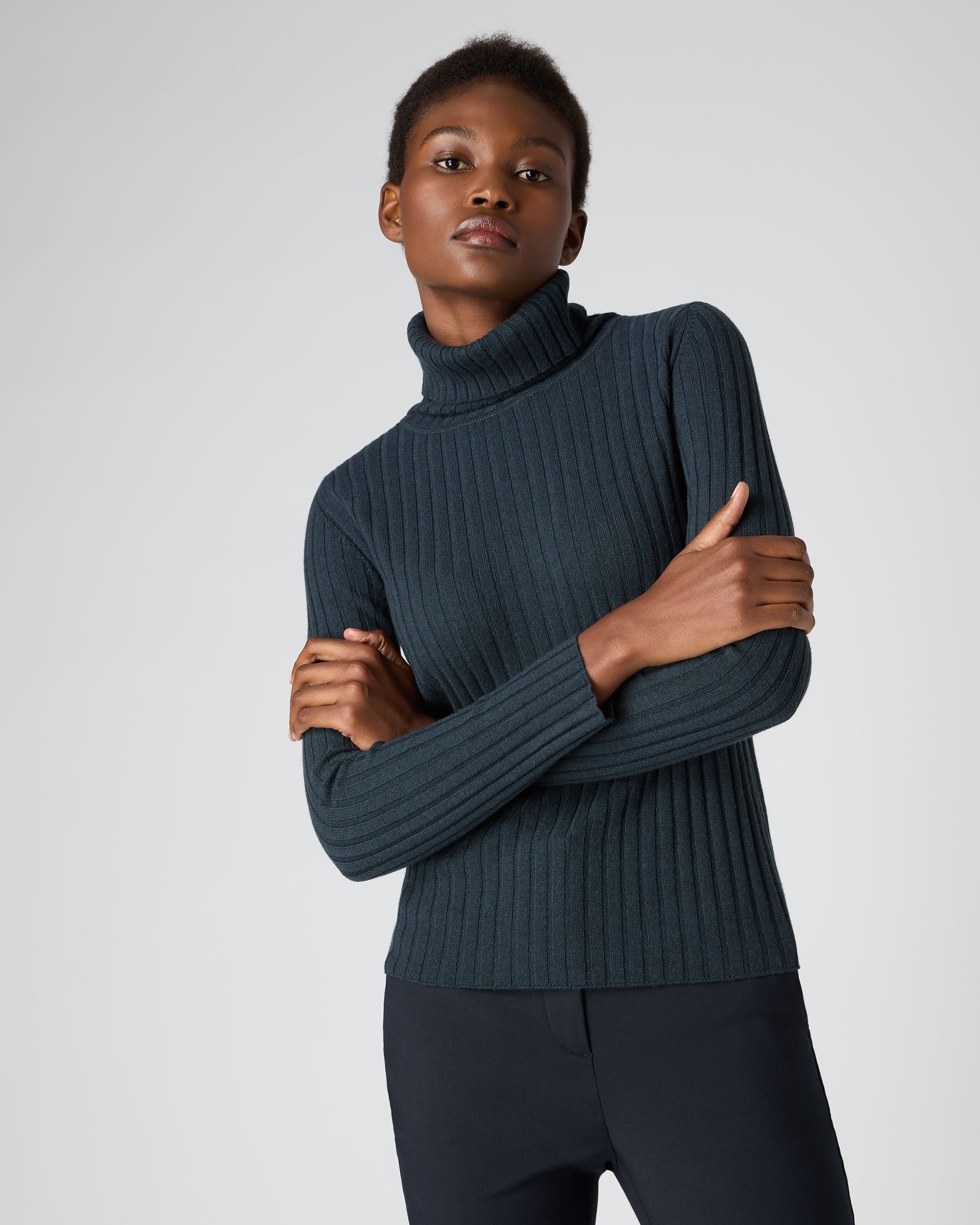 Ladies ribbed outlet turtleneck