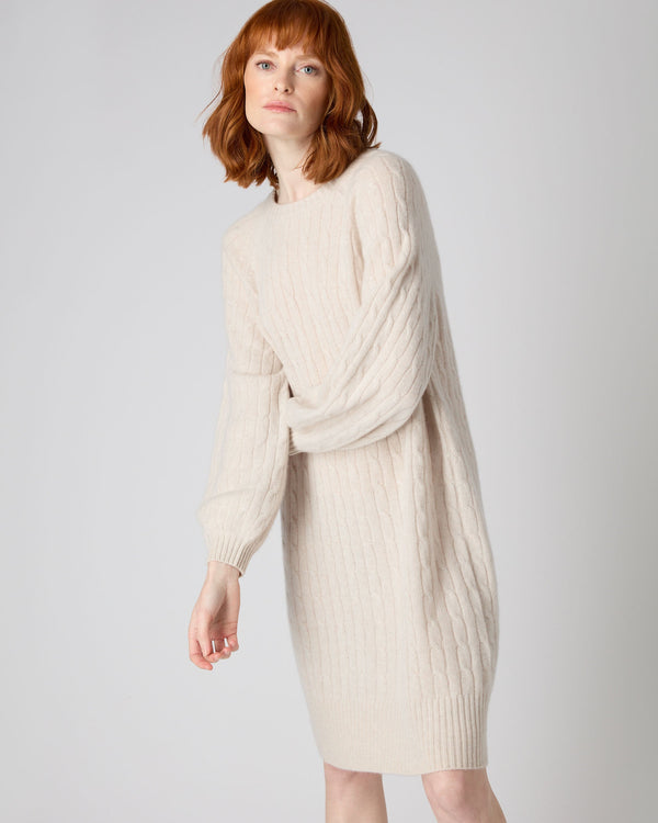Cable Knitted Polo Neck Jumper Dress (50% SALE) –
