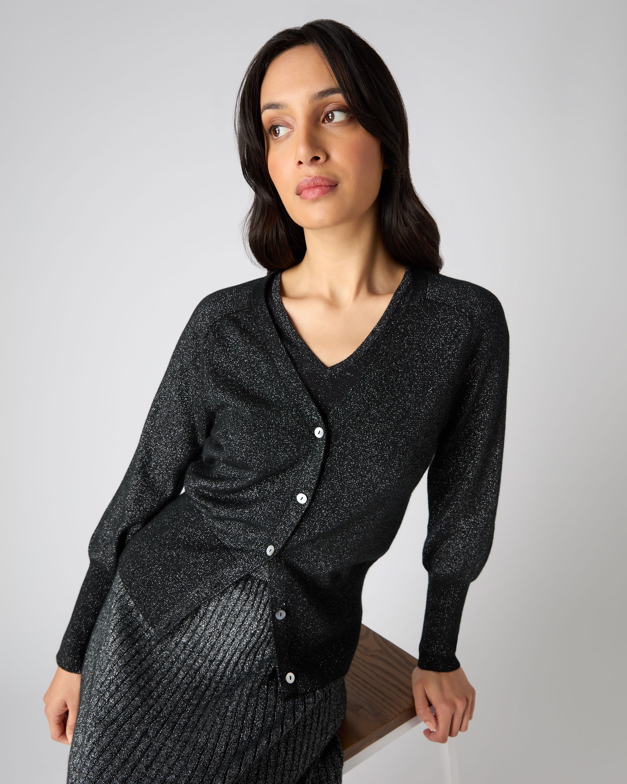 Black cashmere hotsell cardigan sale