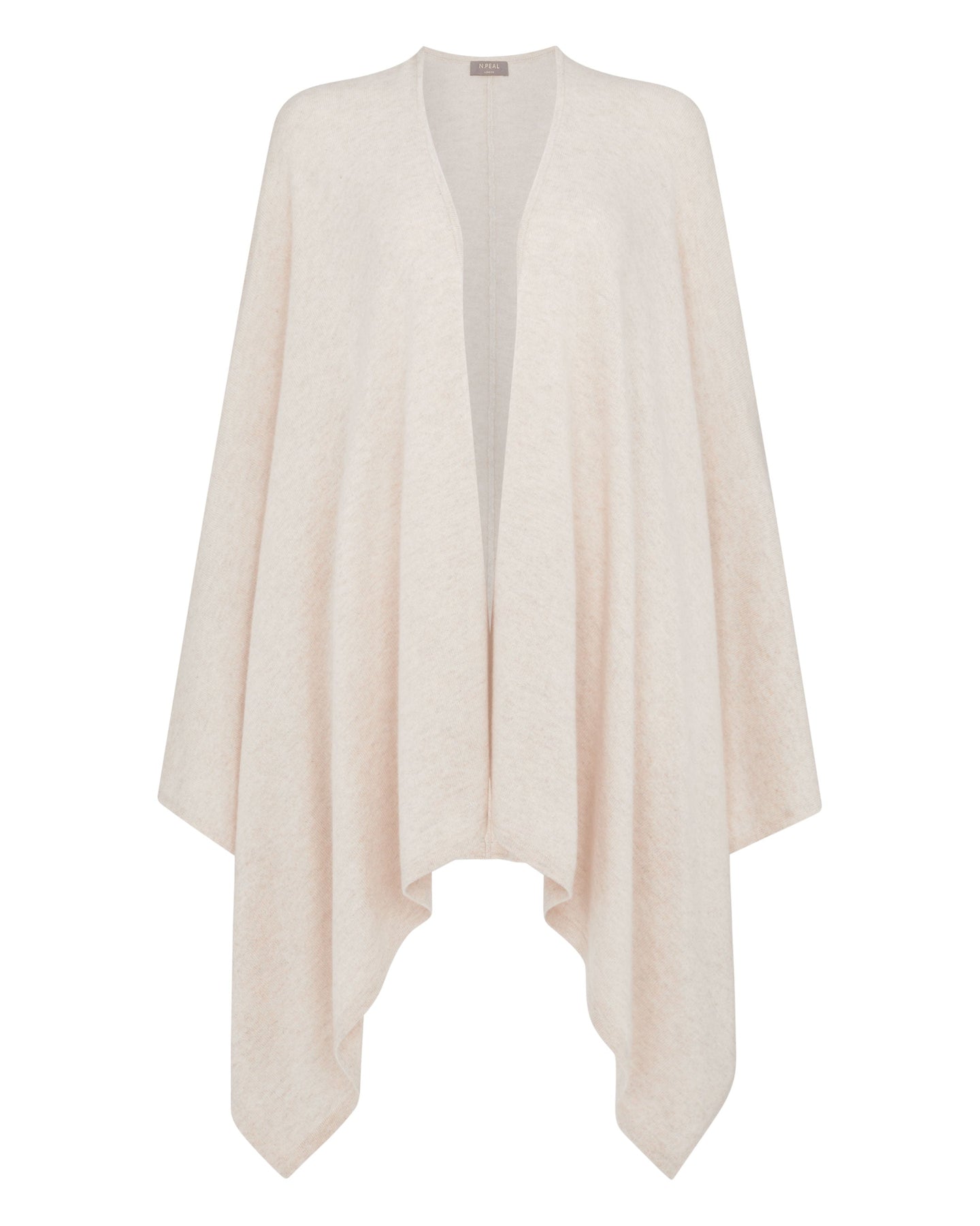 N.Peal Women's Cashmere Knitted Cape Heather Beige Brown