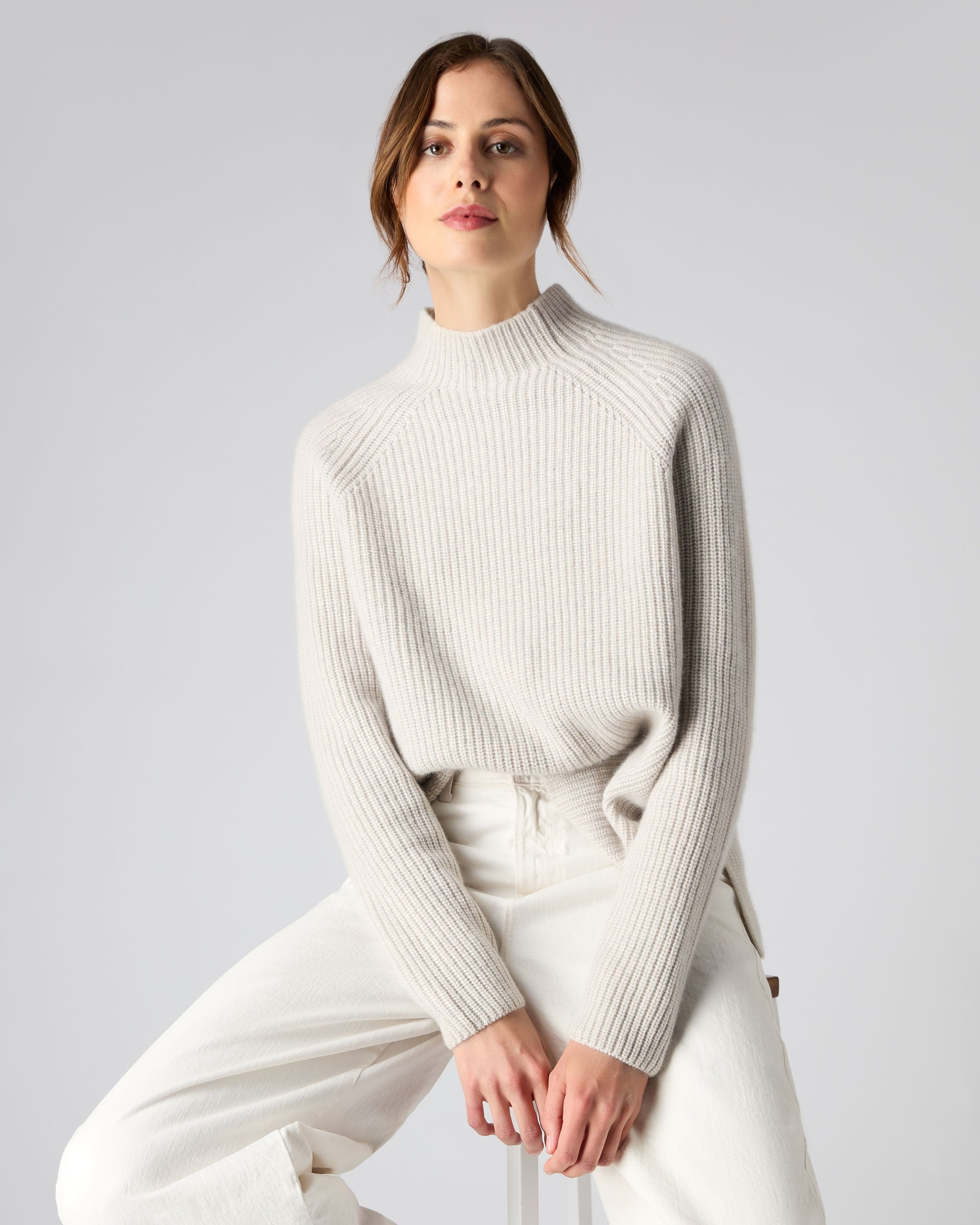 Womens white store mock turtleneck sweater