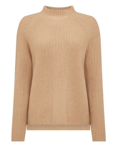 Women's Cashmere Vertical Rib Turtleneck Sweater