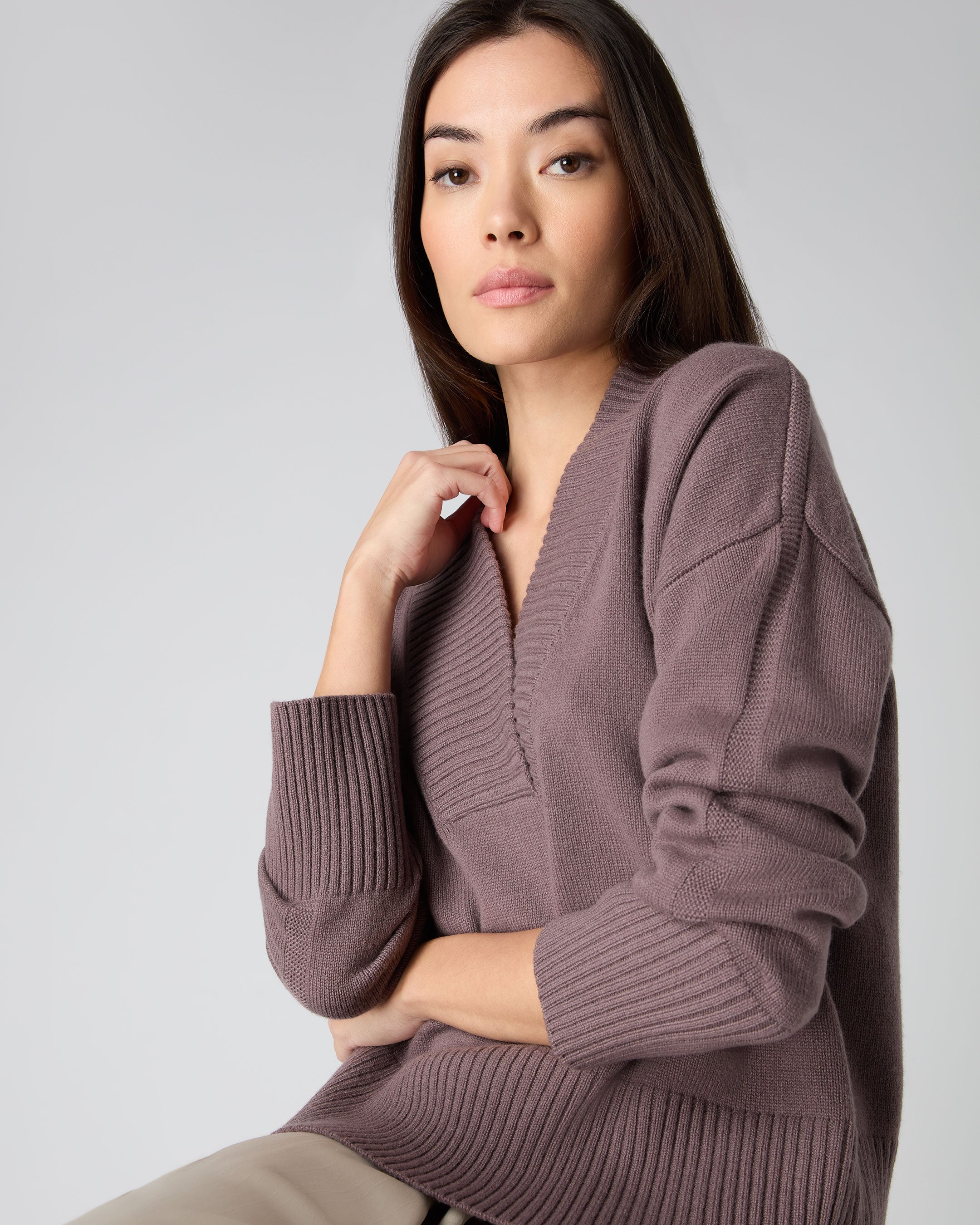 Deep v hotsell neck cardigan