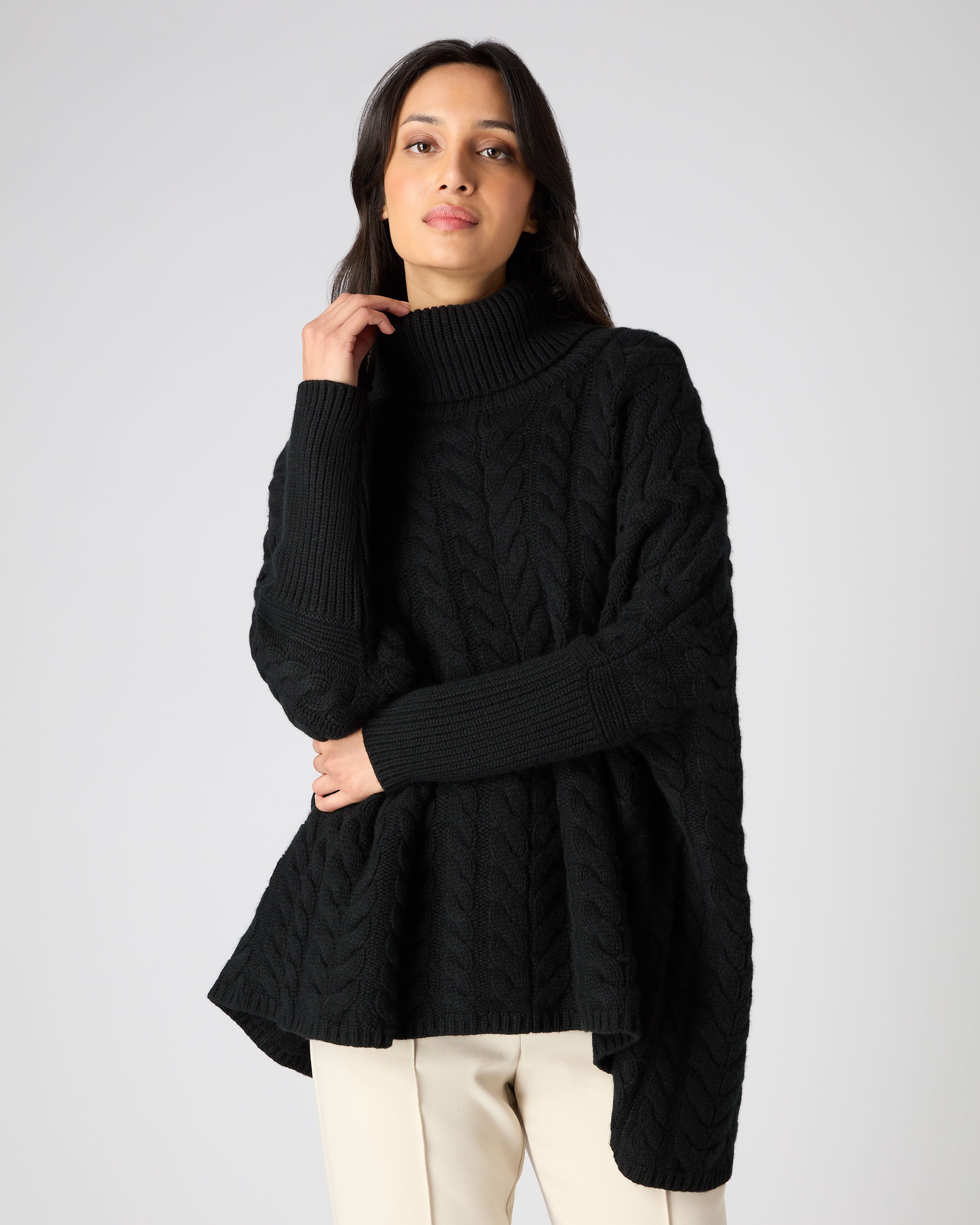 Women's Black Cashmere Sweaters | N.Peal UK