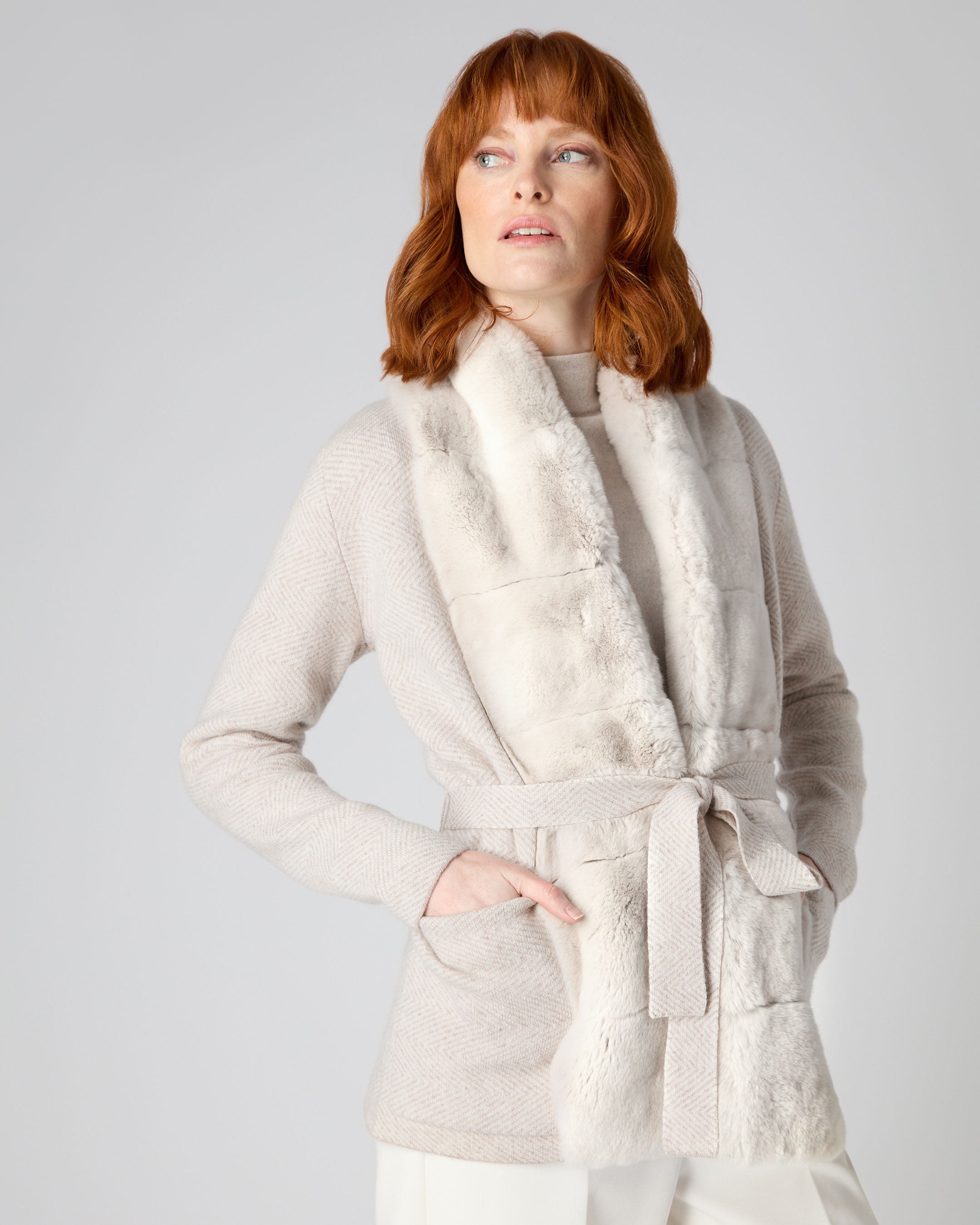 Fur trim womens online coat