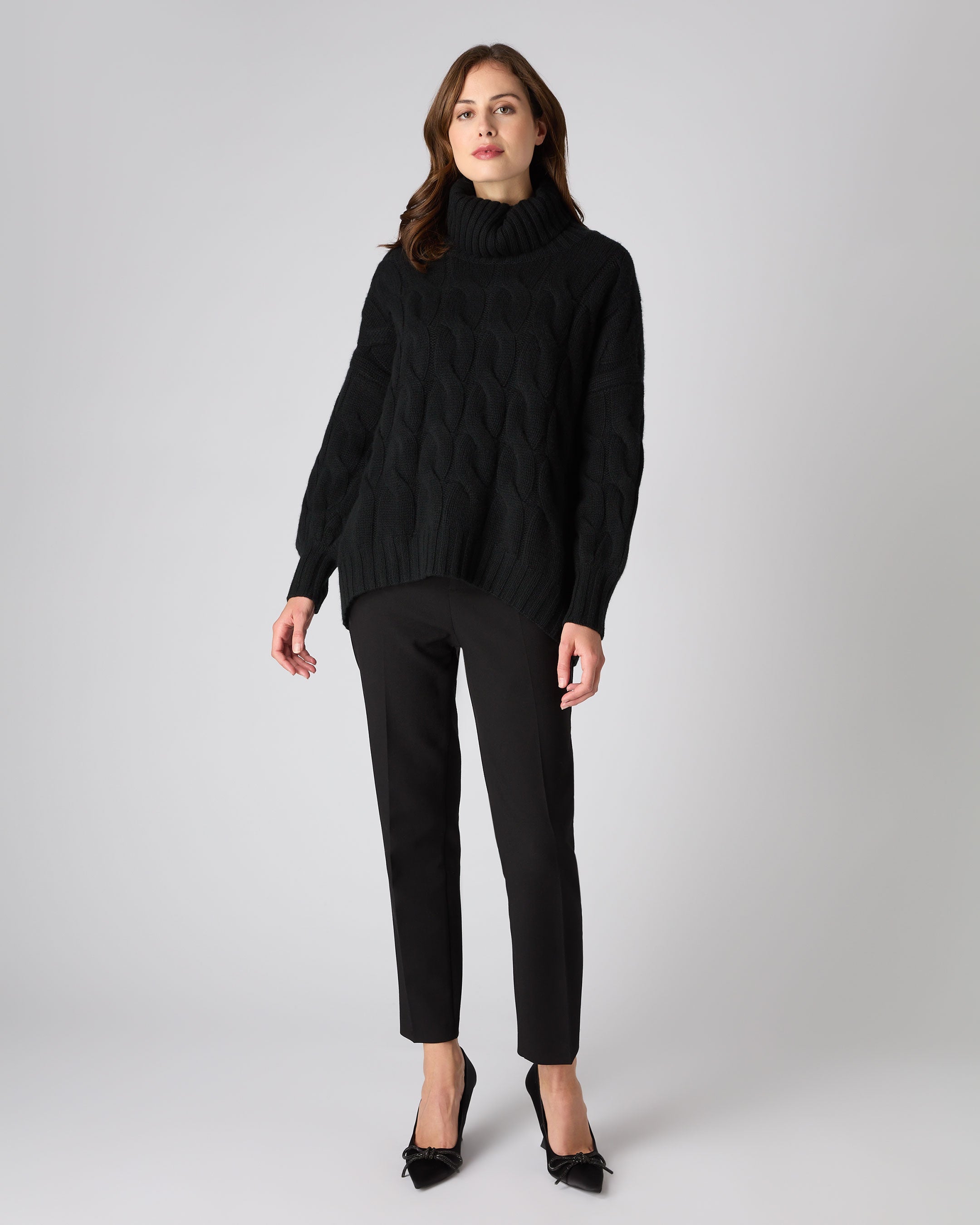 Black cable knit clearance turtleneck