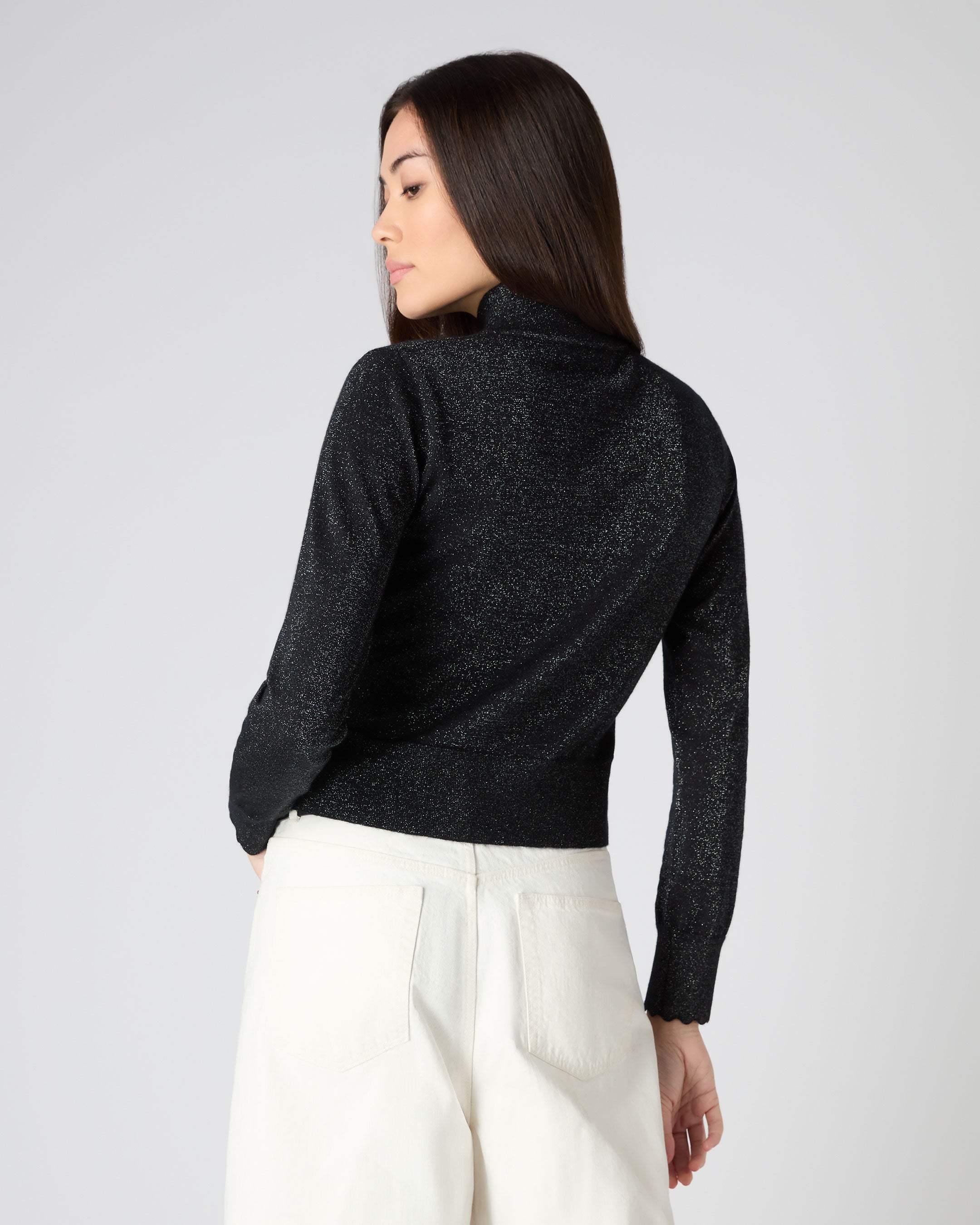 Crop mock neck outlet sweater