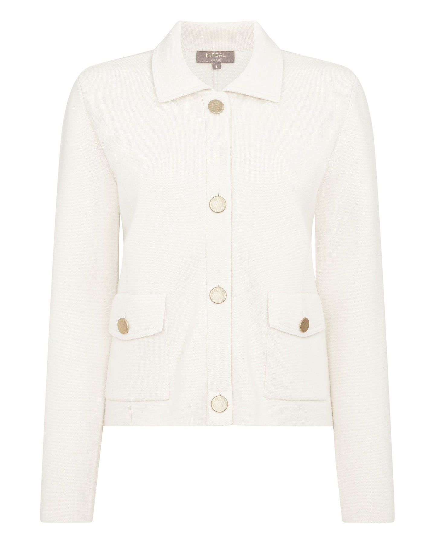 N.Peal Women's Cropped Milano Cashmere Jacket New Ivory White