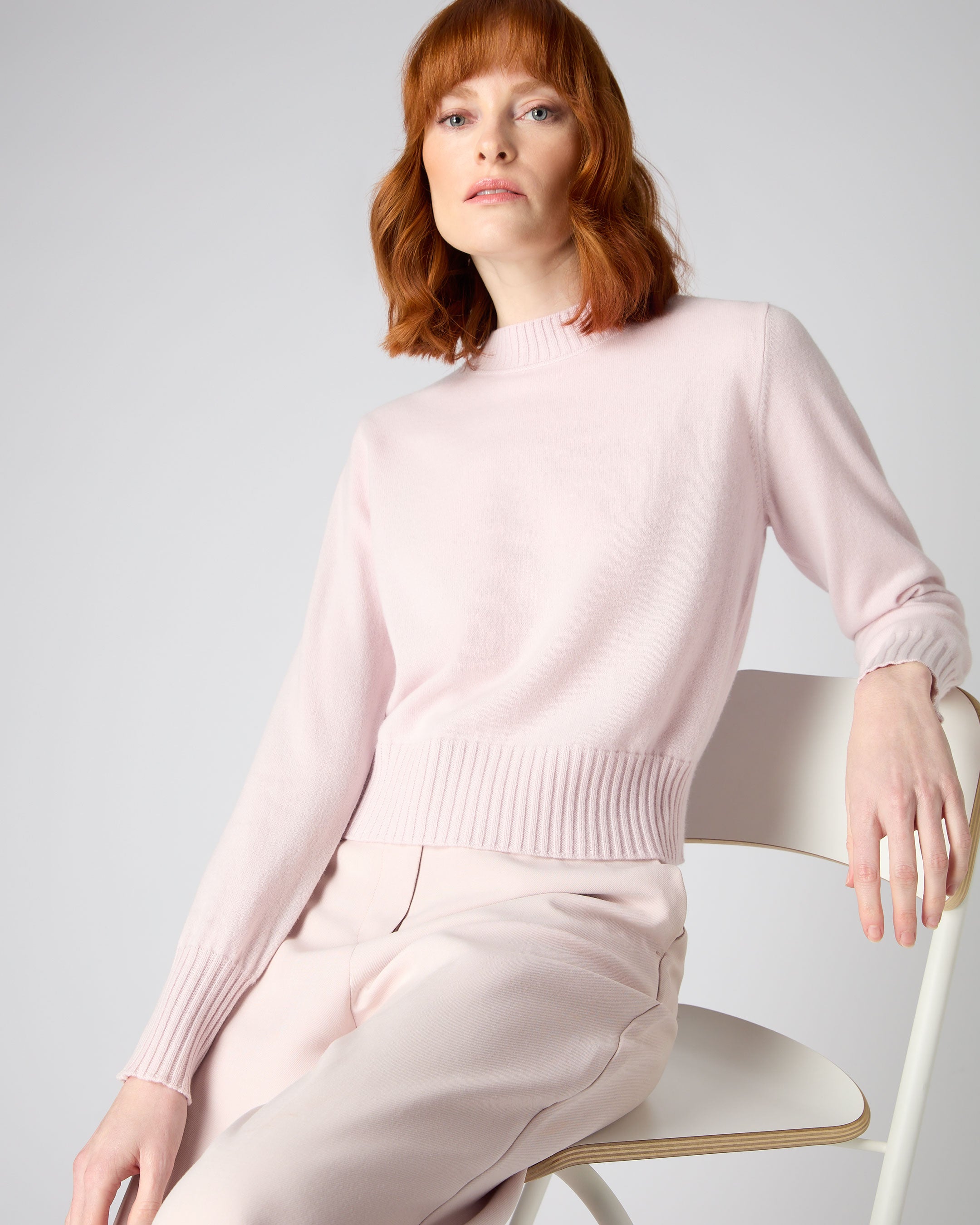 Pink cashmere sale roll neck jumper