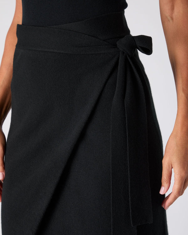 N.Peal The Peony Lim Wrap Skirt Black