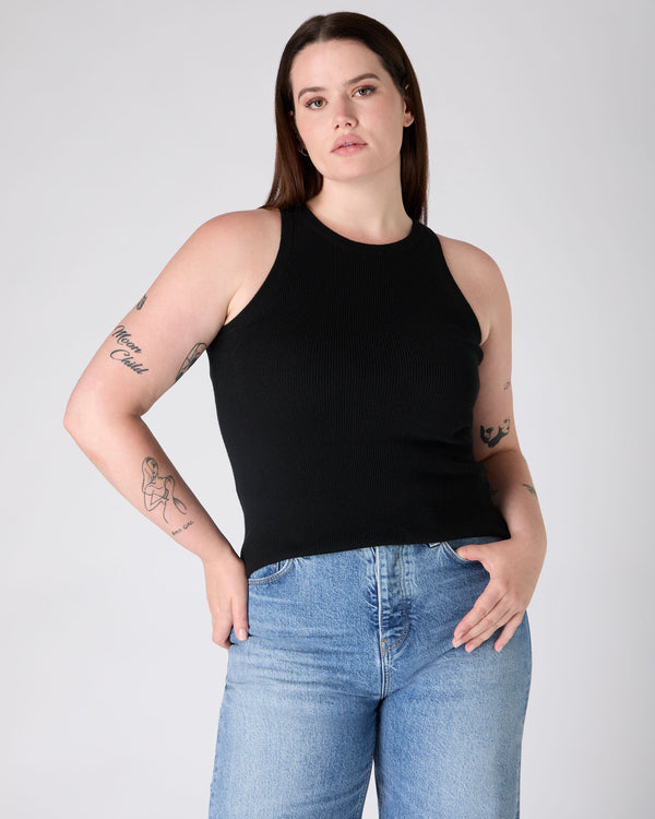 N.Peal The Peony Lim Racer Tank Black