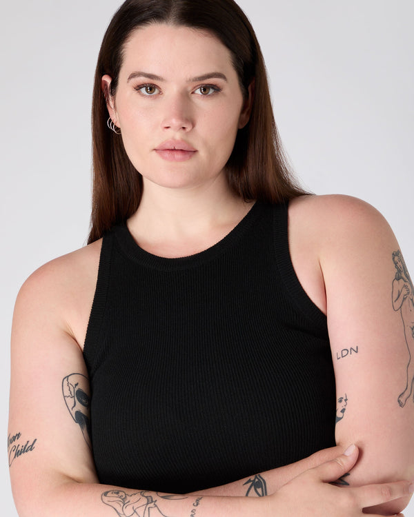 N.Peal The Peony Lim Racer Tank Black