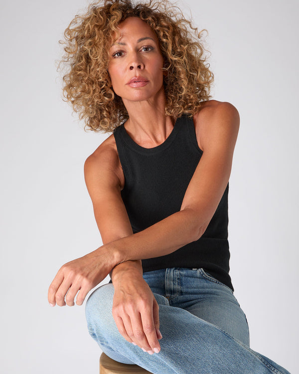 N.Peal The Peony Lim Racer Tank Black