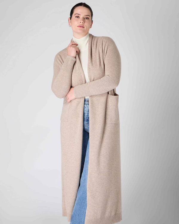 N.Peal The Peony Lim House Coat Oatmeal Brown