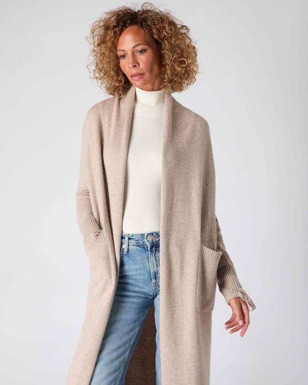 N.Peal The Peony Lim House Coat Oatmeal Brown