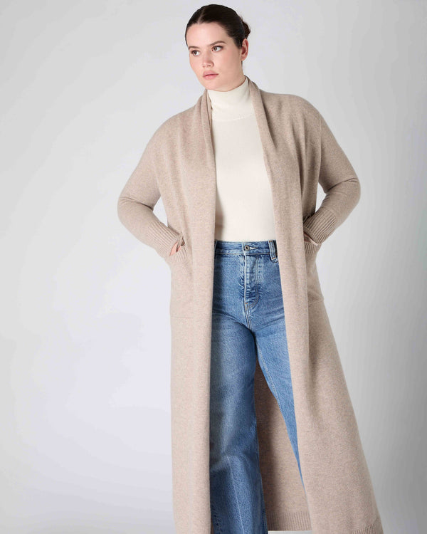 N.Peal The Peony Lim House Coat Oatmeal Brown