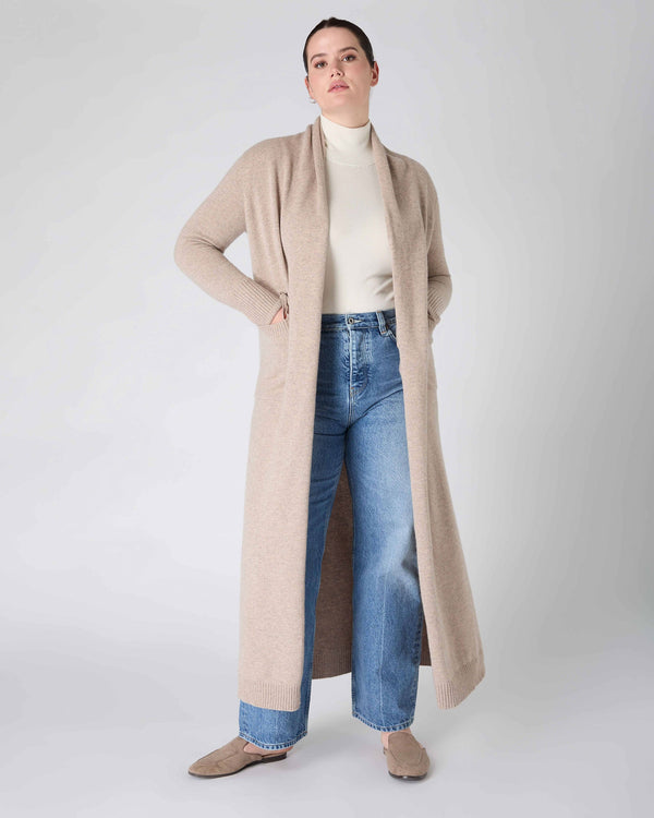 N.Peal The Peony Lim House Coat Oatmeal Brown