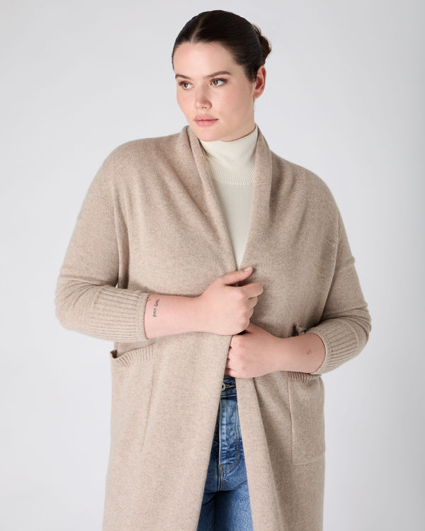N.Peal The Peony Lim House Coat Oatmeal Brown
