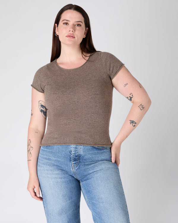 N.Peal The Peony Lim Ultimate Tee Peony Oolong Brown