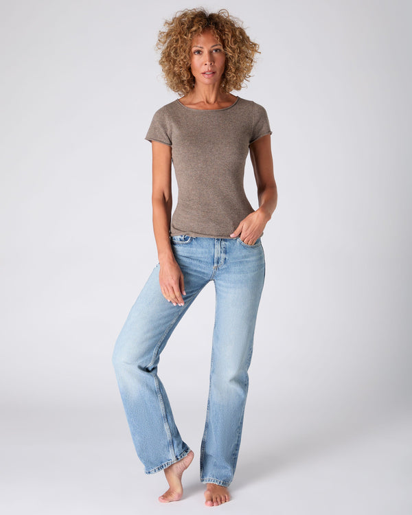 N.Peal The Peony Lim Ultimate Tee Peony Oolong Brown