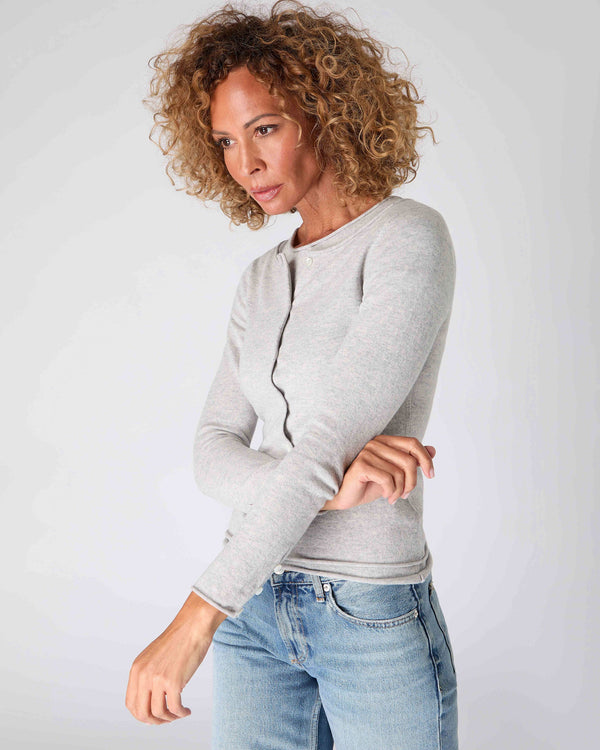 N.Peal The Peony Lim Ultimate Cardigan Fumo Grey