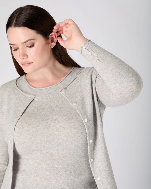 N.Peal The Peony Lim Ultimate Cardigan Fumo Grey