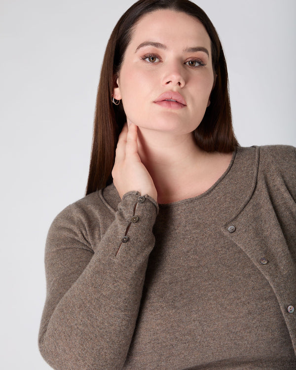 N.Peal The Peony Lim Ultimate Cardigan Peony Oolong Brown