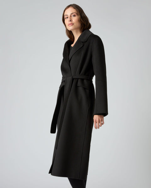 N.Peal belted cashmere coat - Black