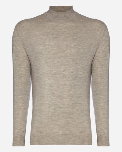 N.Peal Men's Fine Gauge Cashmere Mock Turtle Neck Jumper Fumo Grey
