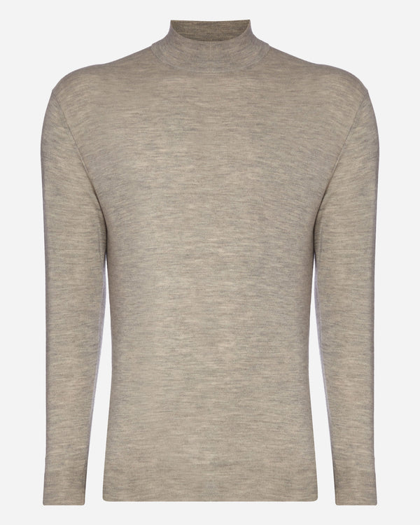 Grey Smoke, Pure Cashmere Turtle Neck Sweater