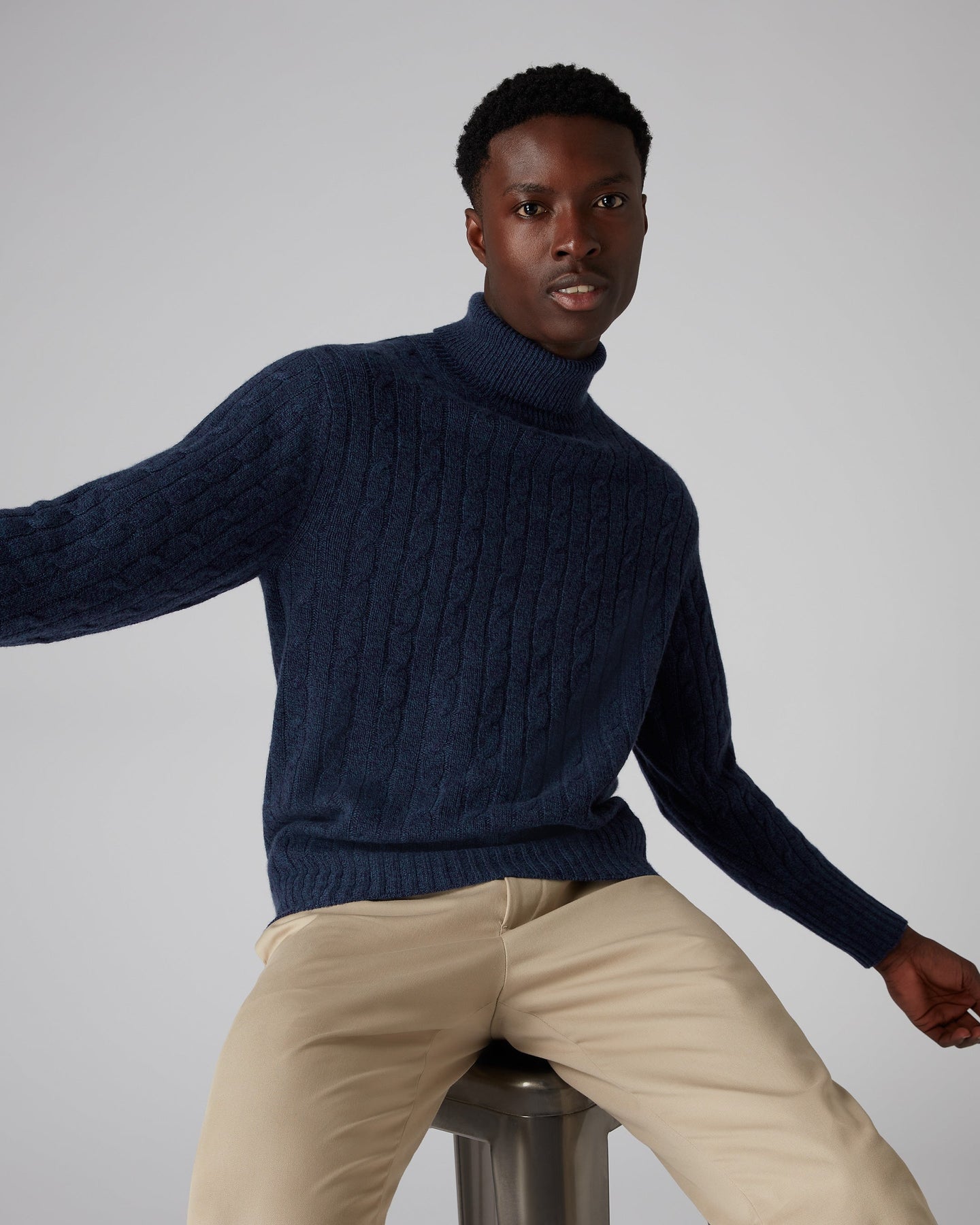 Cable knit jumper roll neck Clearance