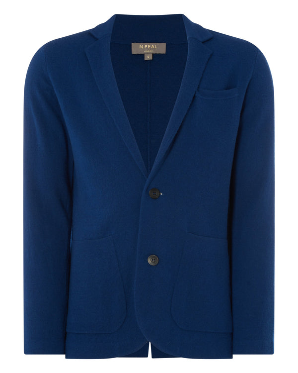 N.Peal Men's Fine Gauge Cashmere Milano Jacket French Blue