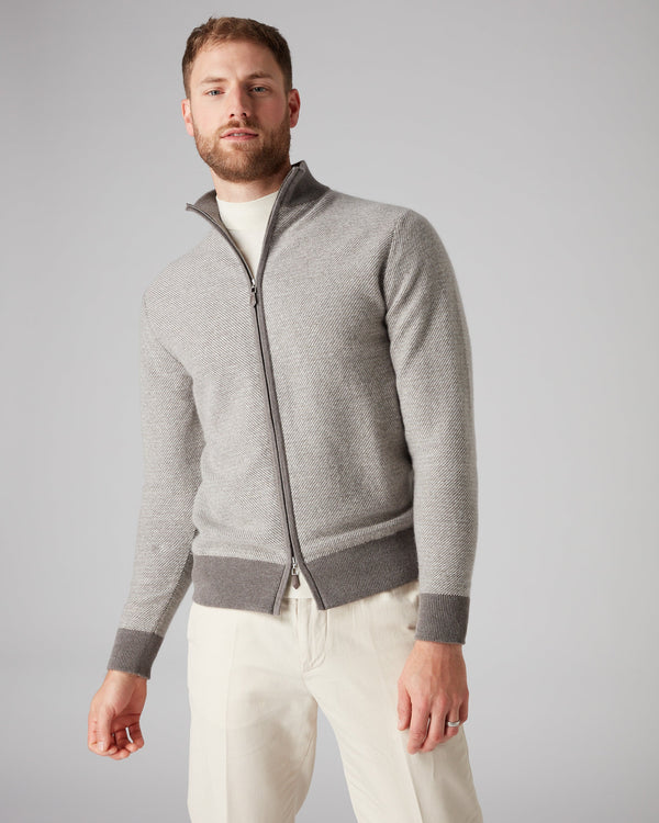 Men's Textured Birdseye Cashmere Jacket 9