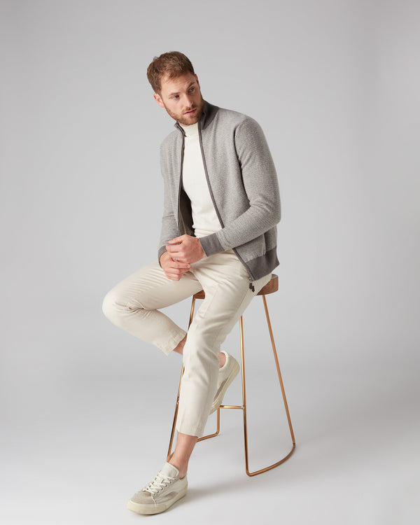 Men's Textured Birdseye Cashmere Jacket 11