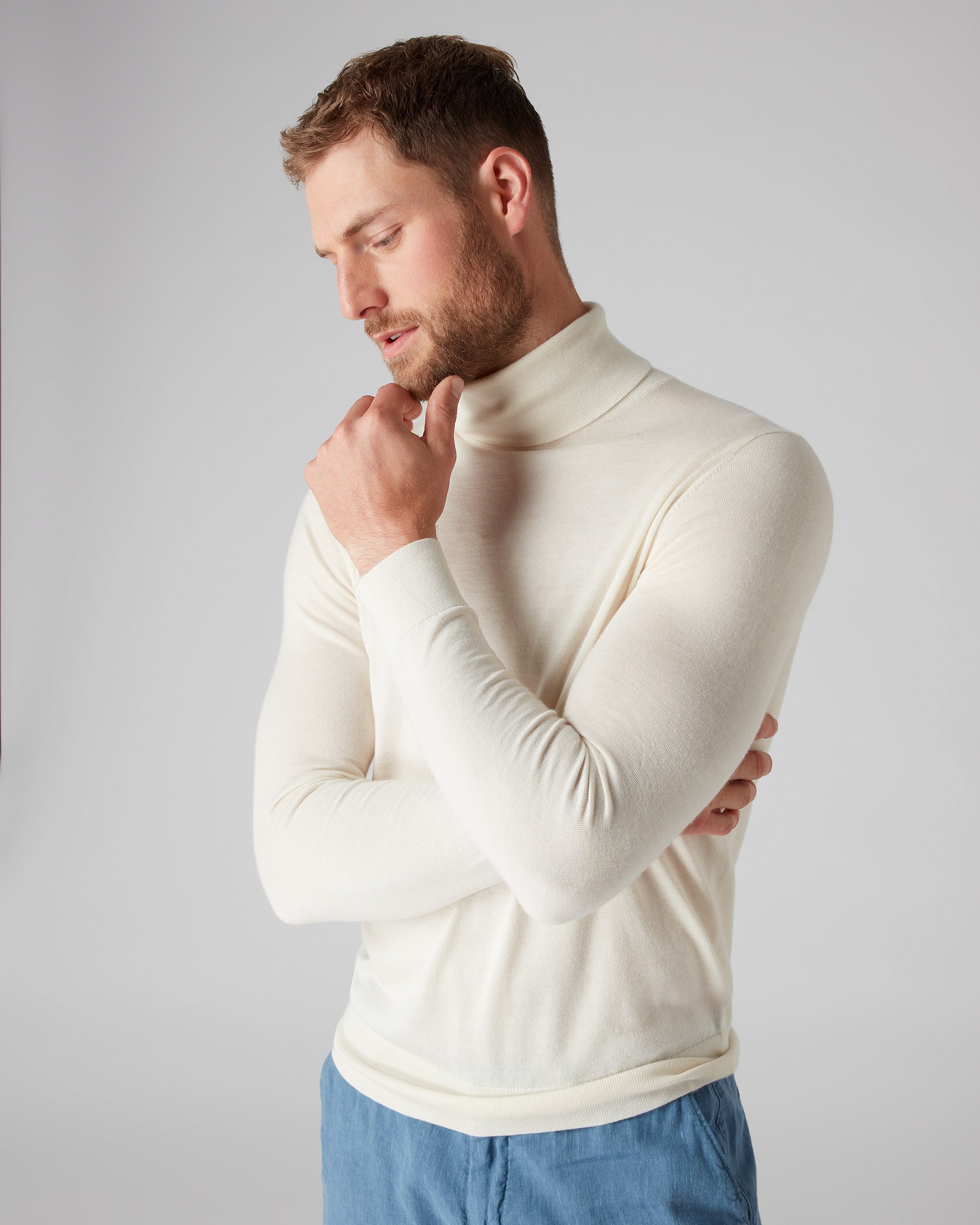 White roll neck top cheap mens