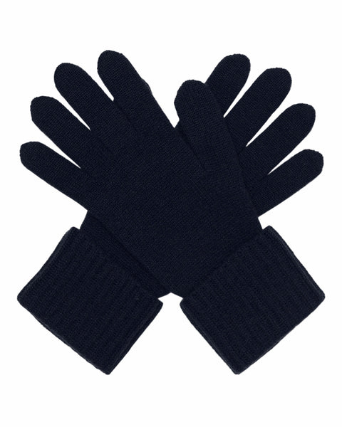 Women's Ribbed Cashmere Gloves Navy Blue | N.Peal