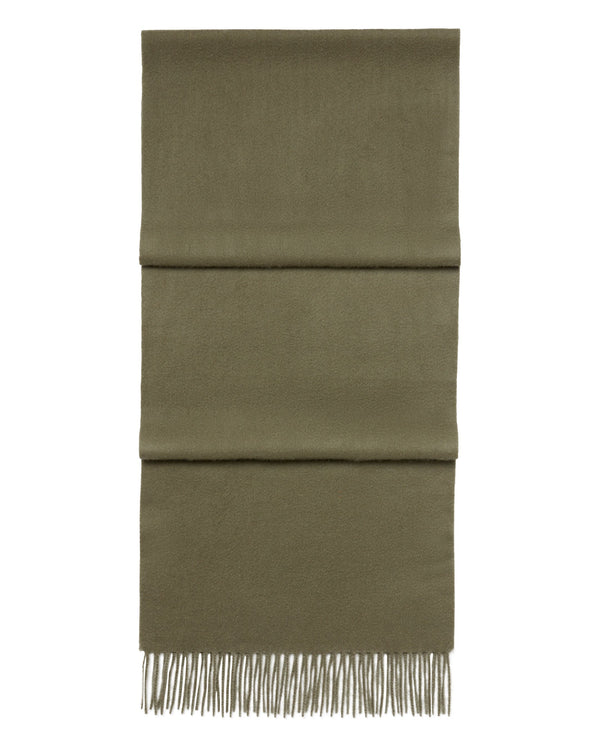 N.Peal Unisex Large Woven Cashmere Scarf Khaki Green