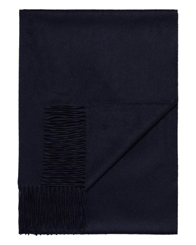 N.Peal Women's Woven Cashmere Shawl Navy Blue