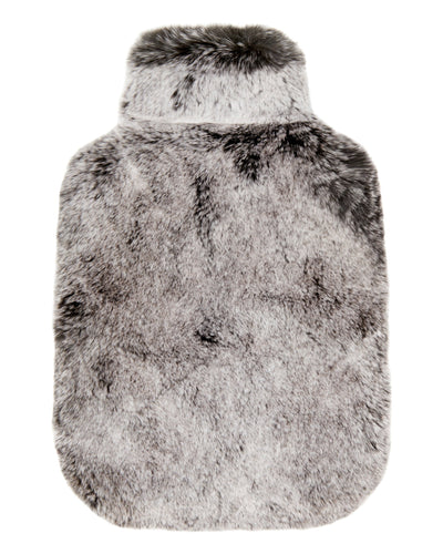 N.Peal Fur Hot Water Bottle Cover Charcoal Grey Tipped Fur