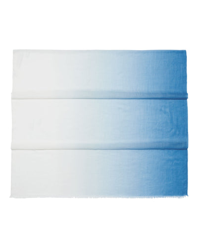 N.Peal Women's Dip Dye Cashmere Scarf New Ivory White + Zanzibar Blue