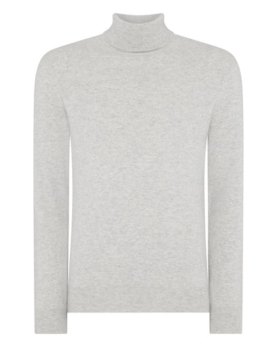 N.Peal Men's The Trafalgar Polo Neck Cashmere Sweater Fumo Grey