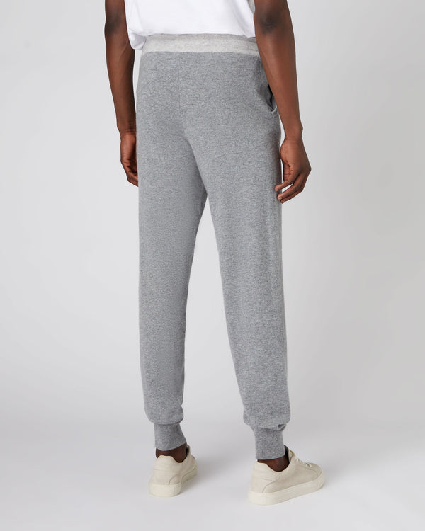 N.Peal Men's Cashmere Pants Flannel Grey
