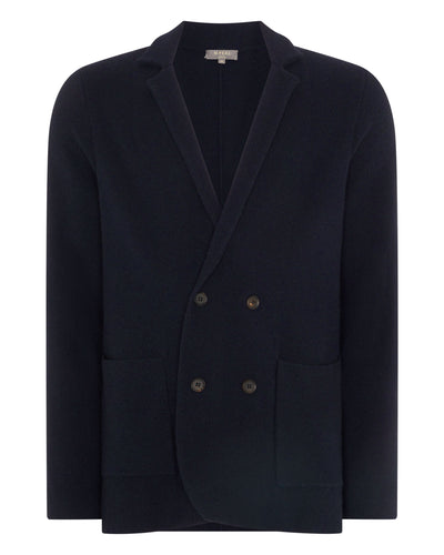 N.Peal Men's Double Breasted Cashmere Jacket Navy Blue