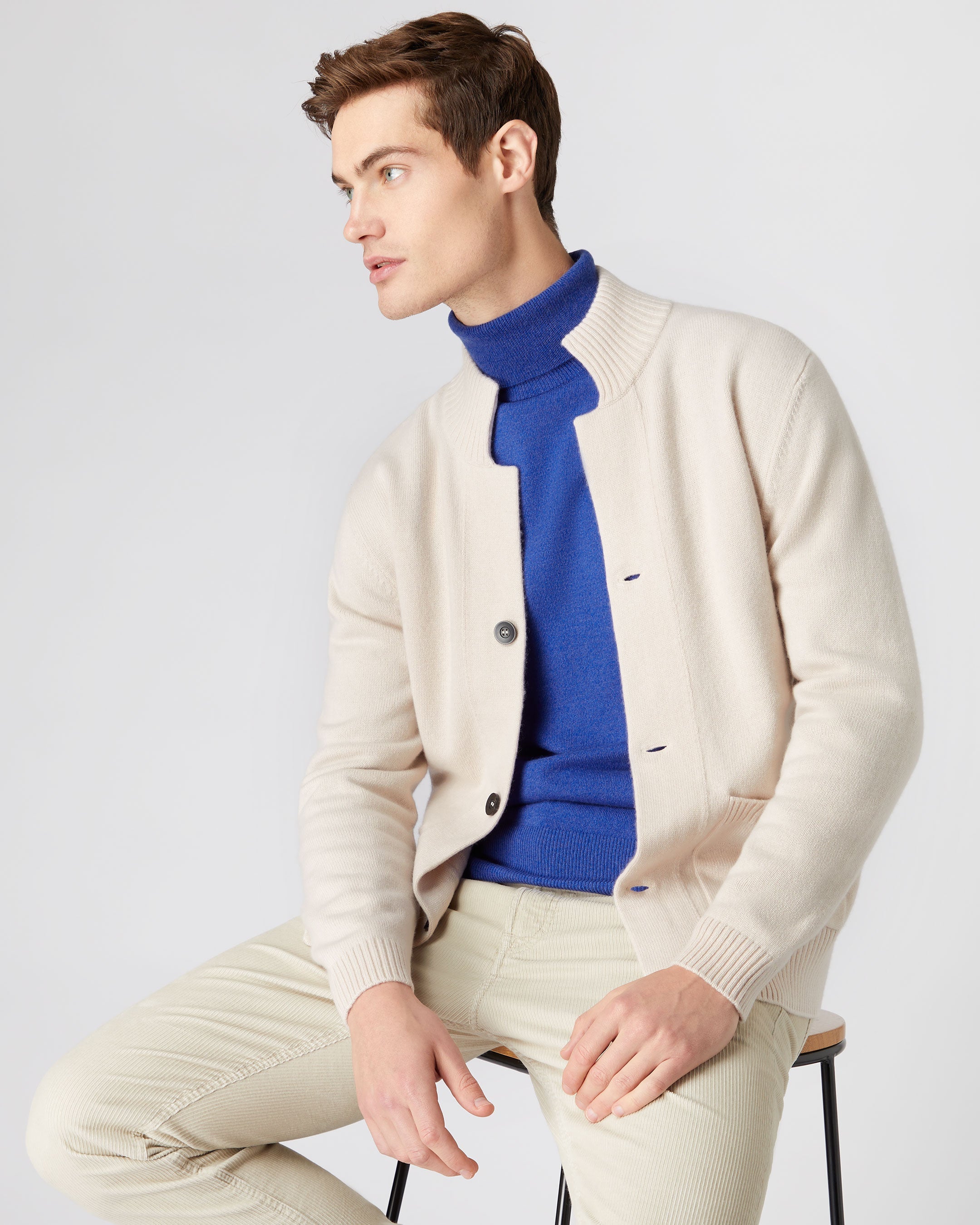 N.Peal Milano buttoned-up cashmere cardigan - Blue