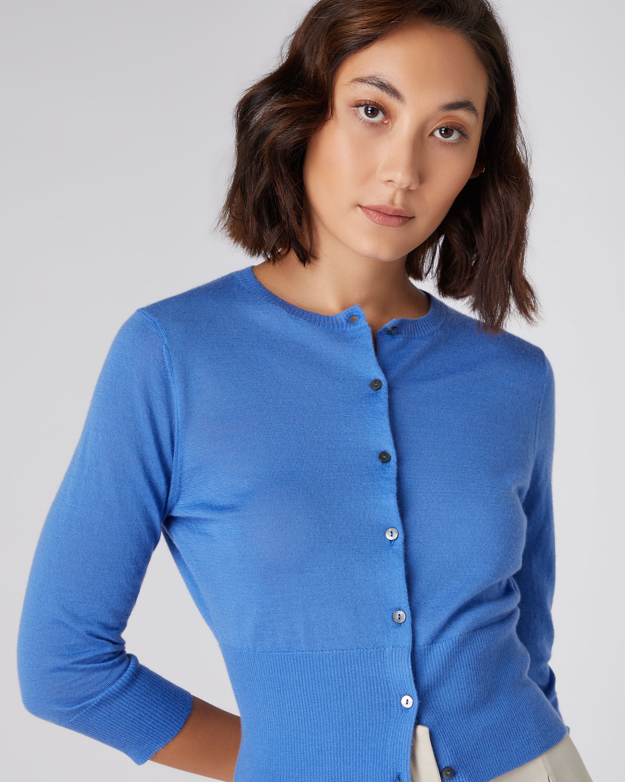 Pale blue cashmere clearance cardigan