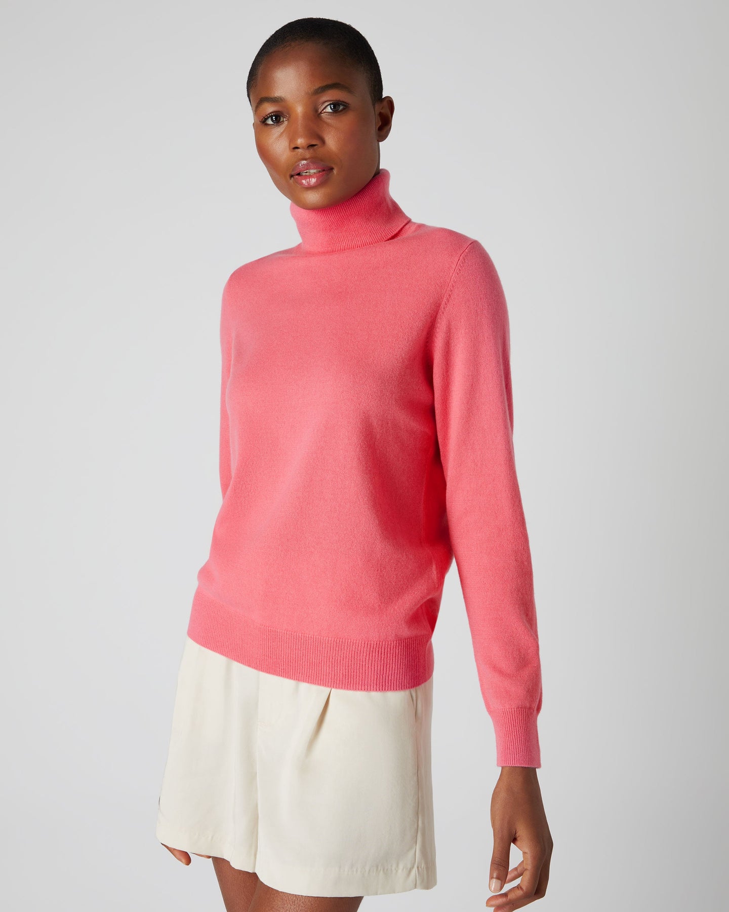 Pink cashmere polo neck Clearance