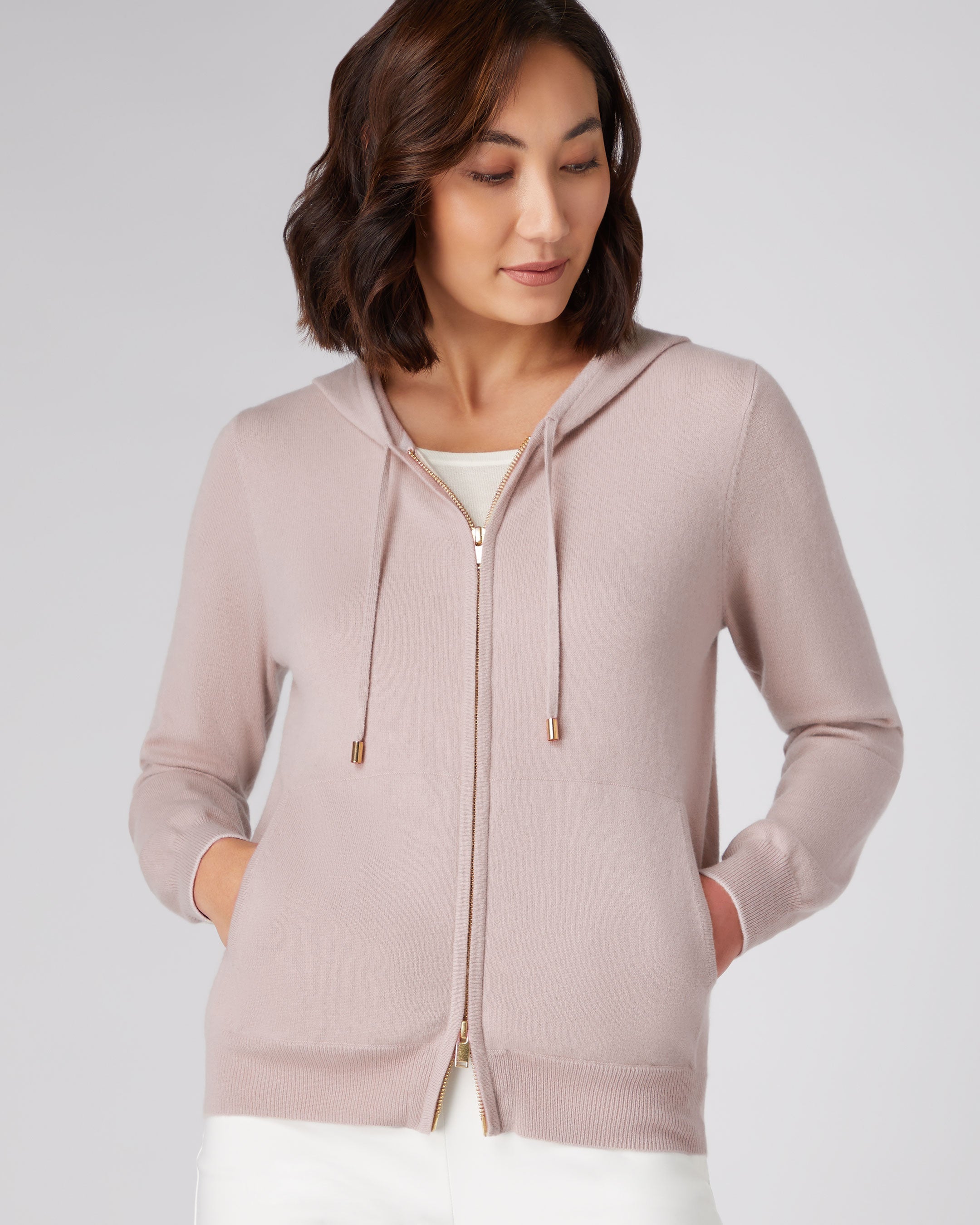 Women s Cashmere Hoodie Canvas Pink N.Peal