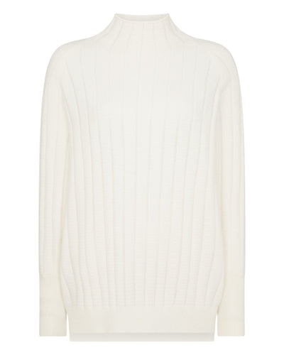 N.Peal Women's Textured Batwing Cashmere Sweater New Ivory White