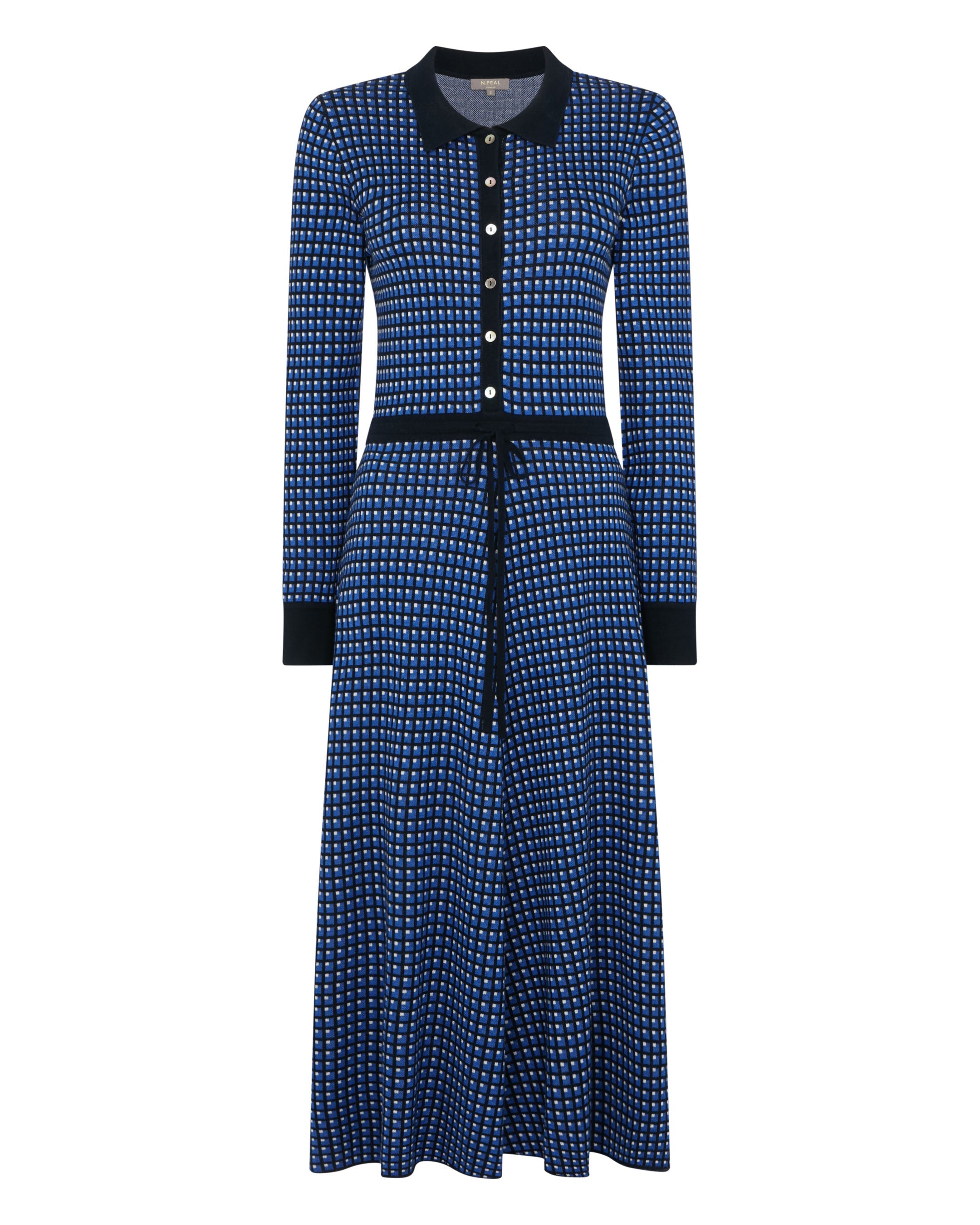 Women's Geometric Knit Dress Blue | N.Peal