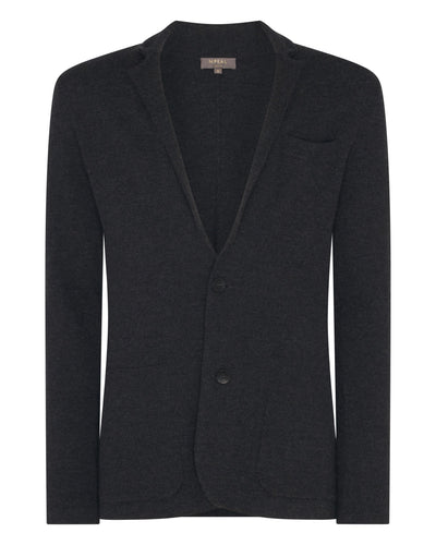 N.Peal Men's Marlborough Fine Gauge Cashmere Jacket Dark Charcoal Grey